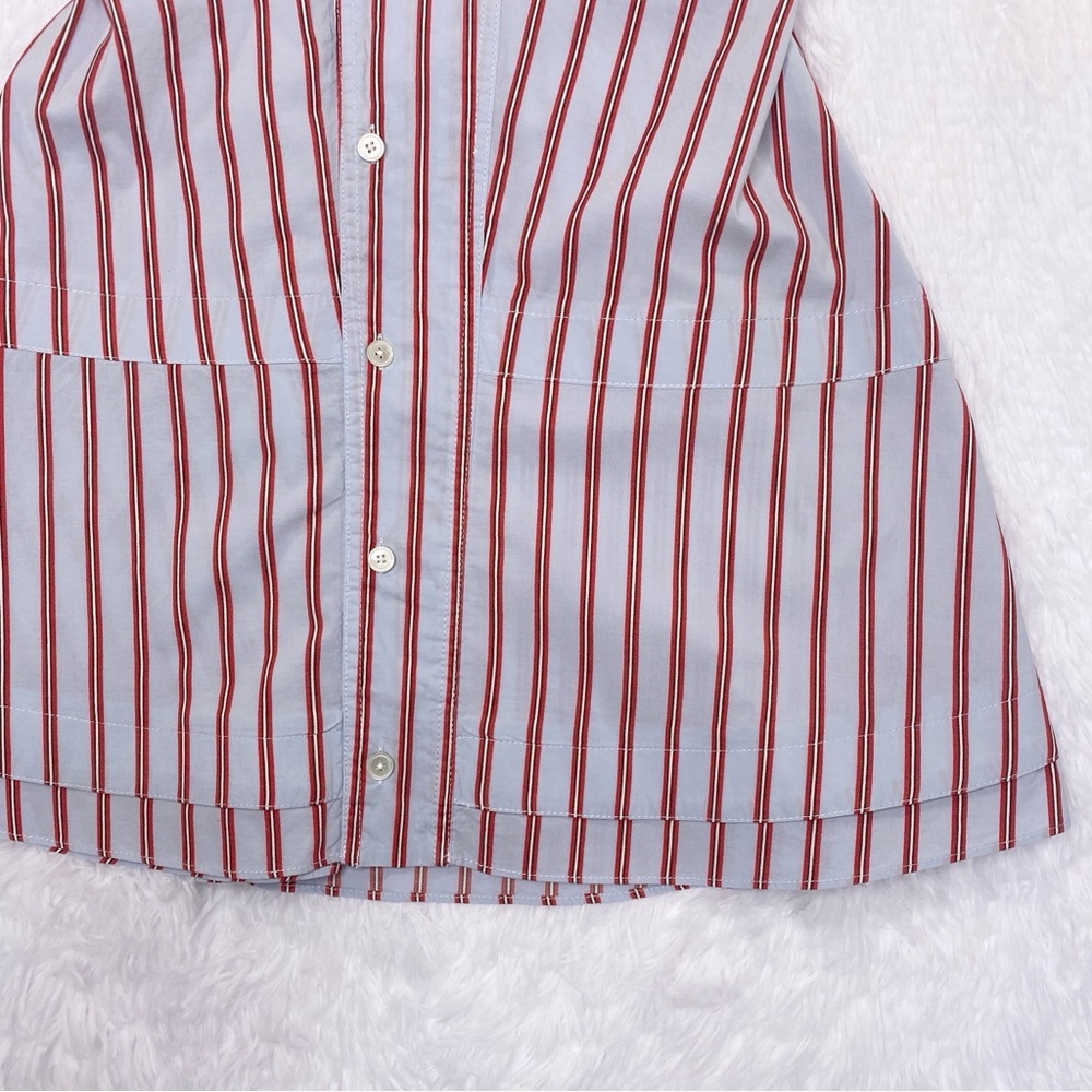 Derek Lam 10 Crosby Shirt Dress Sz 4‎ Striped Satina Preppy Academia - Picture 7 of 12